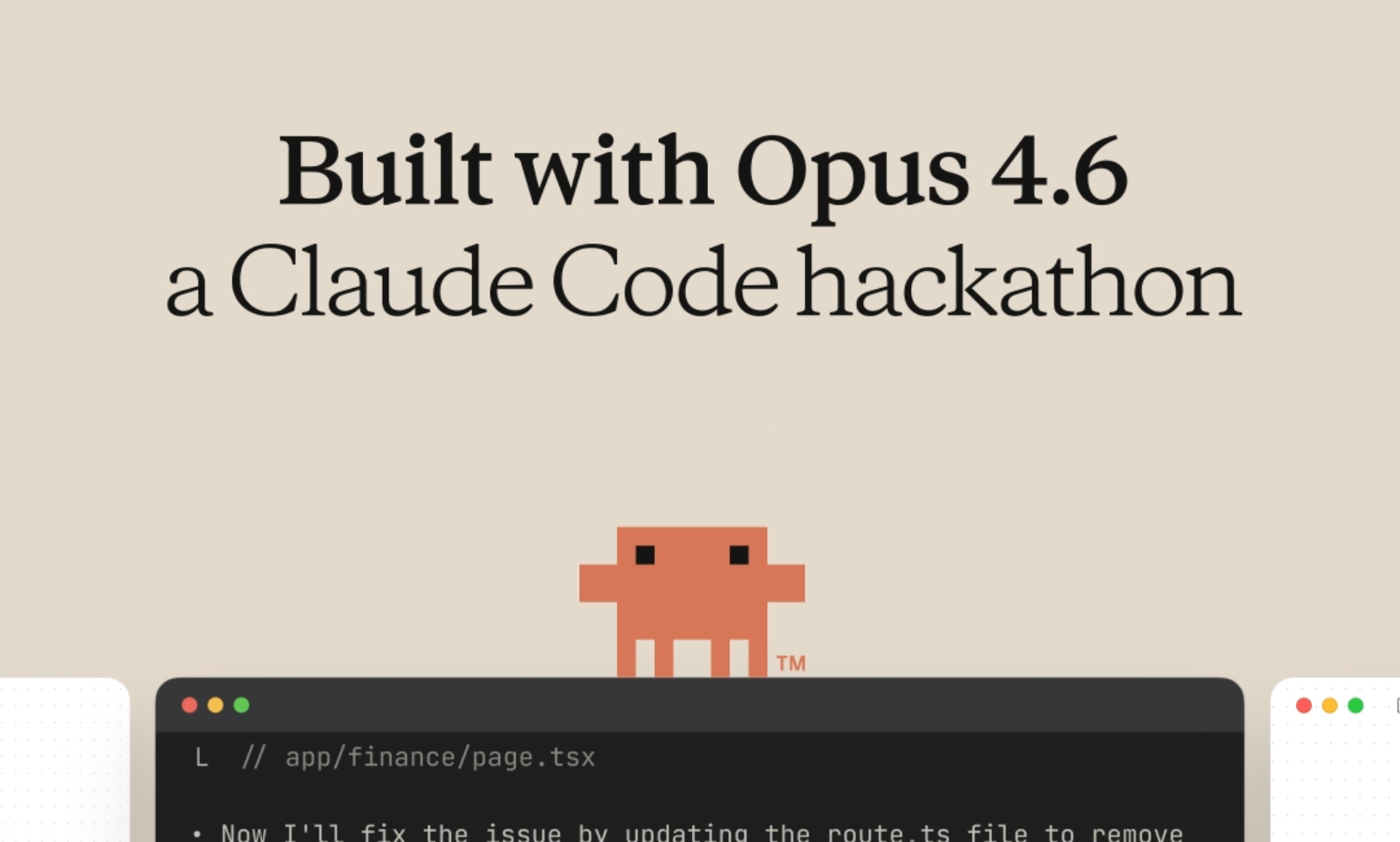 Built with Opus 4.6, le hackathon Claude Code
